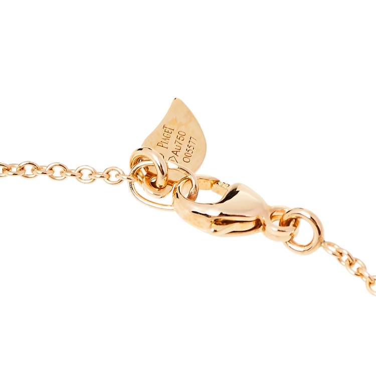 Pre Owned Piaget Rose Diamond & Cultured Pearl 18K Rose Gold Bracelet