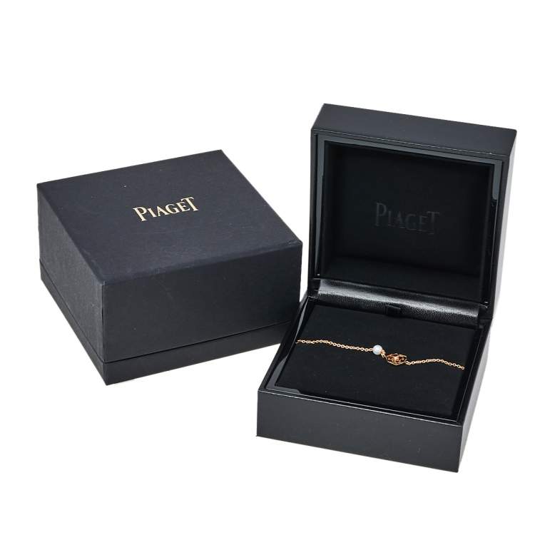 Pre Owned Piaget Rose Diamond & Cultured Pearl 18K Rose Gold Bracelet