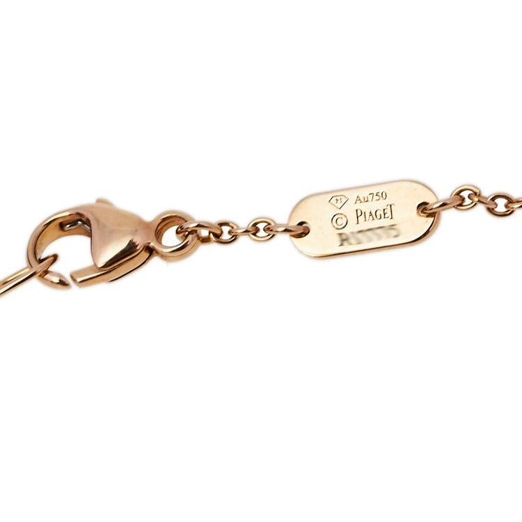 Pre Owned Piaget Possession Onyx & Diamond 18K Rose Gold Necklace