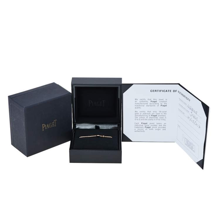 Pre Owned Piaget Possession Onyx & Diamond 18K Rose Gold Bracelet