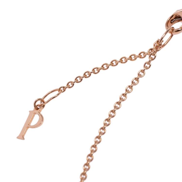 Pre Owned Piaget Possession Malachite Diamond 18K Rose Gold Pendant Necklace