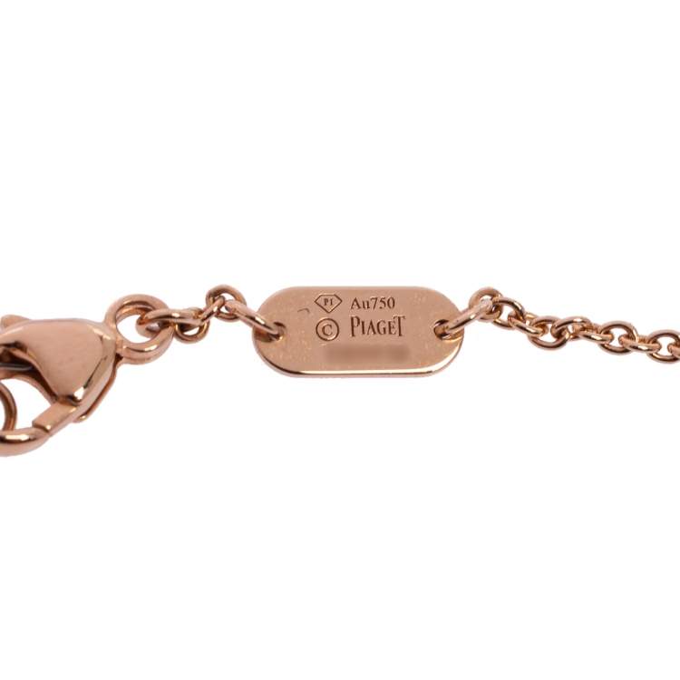 Pre Owned Piaget Possession Malachite Diamond 18K Rose Gold Pendant Necklace