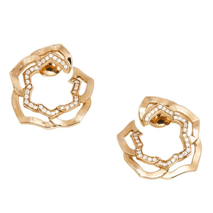 Pre Owned Piaget Rose Diamond 18K Rose Gold Earrings