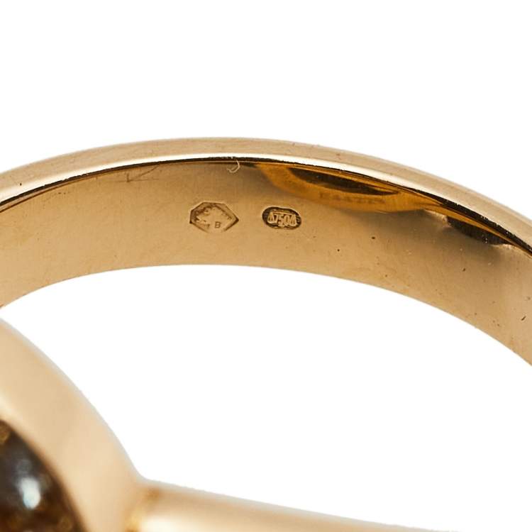 Pre Owned Piaget Possession Toi Moi Diamond 18K Rose Gold Ring Size 54