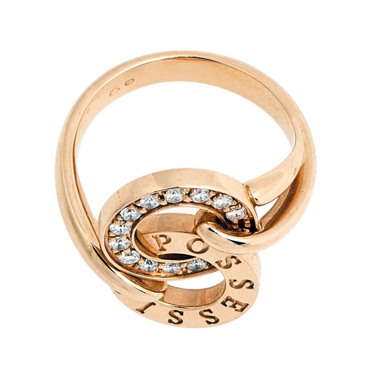Pre Owned Piaget Possession Toi Moi Diamond 18K Rose Gold Ring Size 54