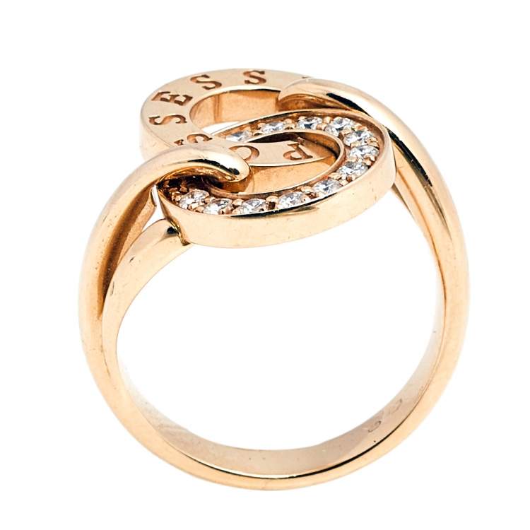 Pre Owned Piaget Possession Toi Moi Diamond 18K Rose Gold Ring Size 54