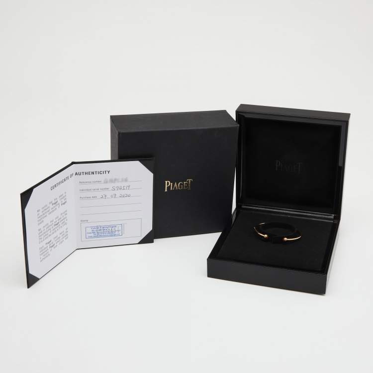 Pre Owned Piaget Possession Carnelian 18k Rose Gold Open Cuff Bracelet 16