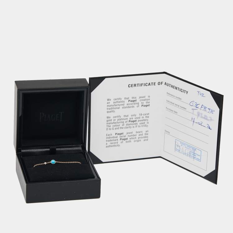 Pre Owned Piaget Possession Turquoise Diamond 18K Rose Gold Bracelet