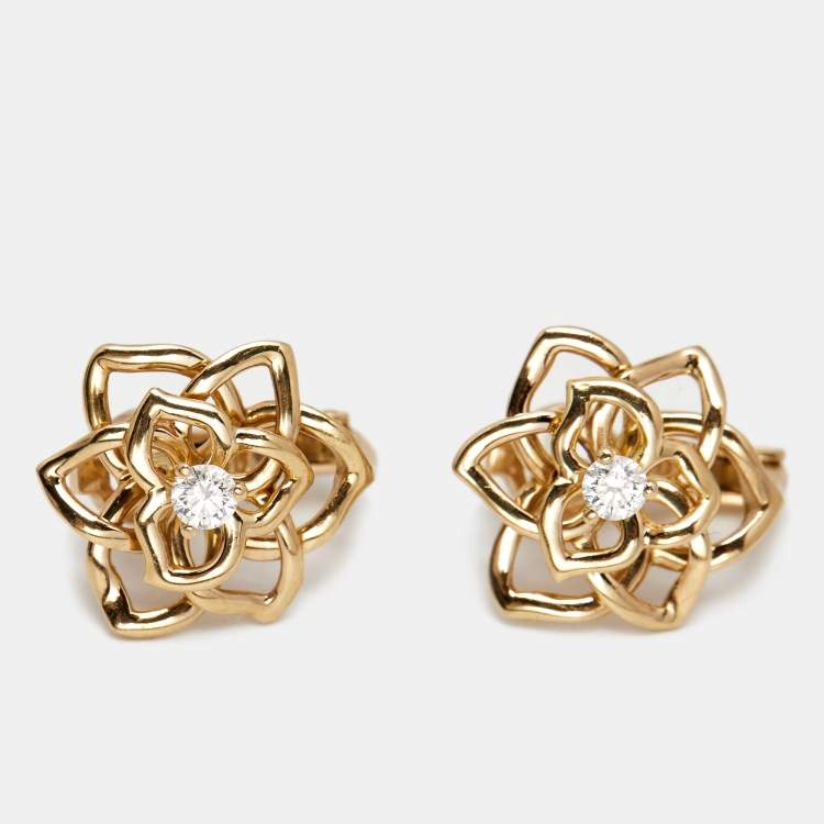 Piaget Rose Diamond 18k Rose Gold Earrings Piaget TLC