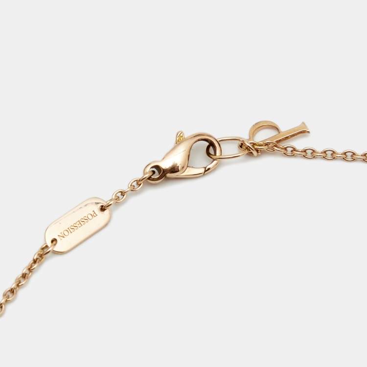 Pre Owned Piaget Possession Carnelian Diamond 18k Rose Gold Chain Necklace