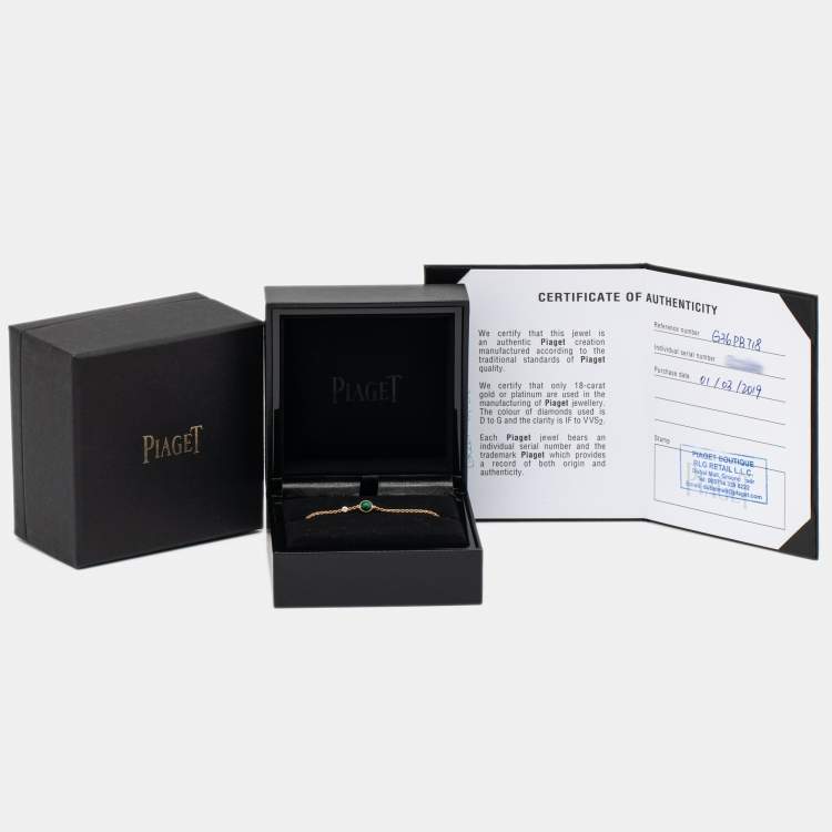 Pre Owned Piaget Possession Malachite Diamond 18K Rose Gold Bracelet