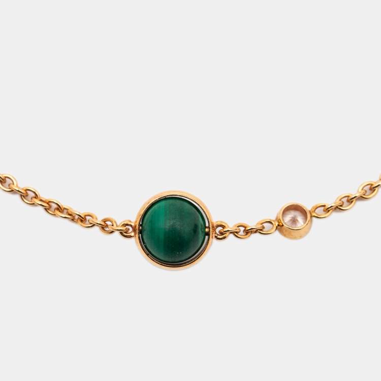 Pre Owned Piaget Possession Malachite Diamond 18K Rose Gold Bracelet