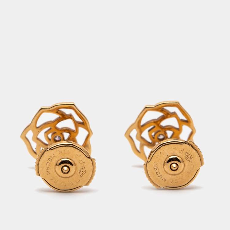 Pre Owned Piaget Rose Diamonds 18k Rose Gold Stud Earrings
