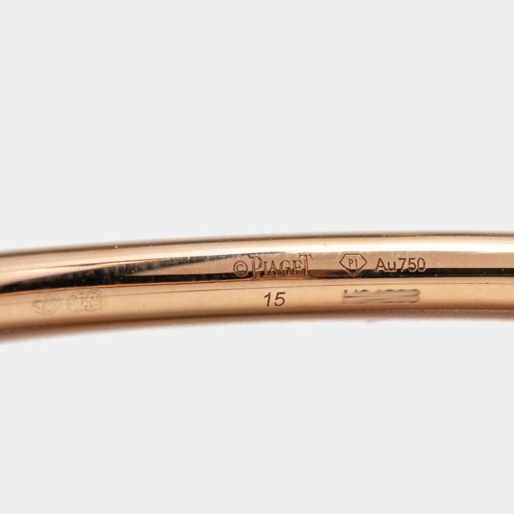 Pre Owned Piaget Possession 18k Rose Gold Open Cuff Bracelet 15