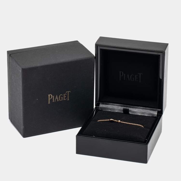 Pre Owned Piaget Possession Diamond Onyx 18k Rose Gold Bracelet