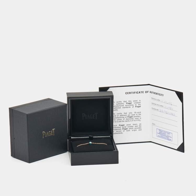 Pre Owned Piaget Possession Diamond Turquoise 18k Rose Gold Bracelet