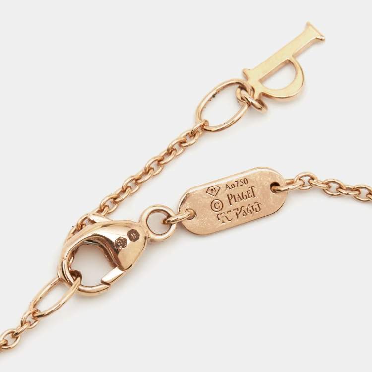 Pre Owned Piaget Possession Diamond Turquoise 18k Rose Gold Bracelet