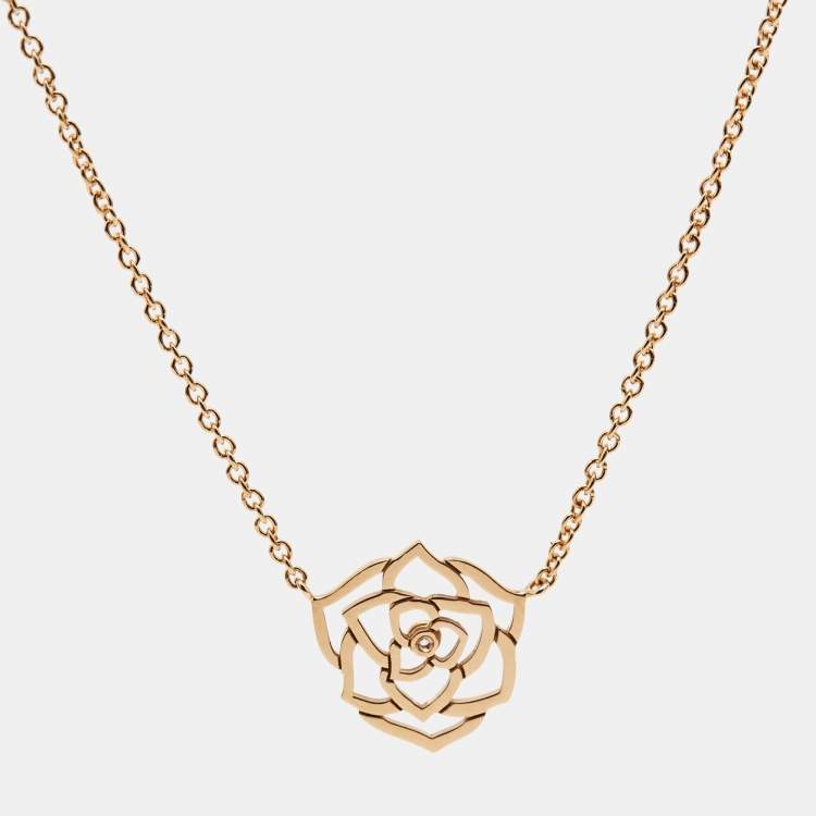 Pre Owned Piaget Rose Diamond 18k Rose Gold Pendant Necklace