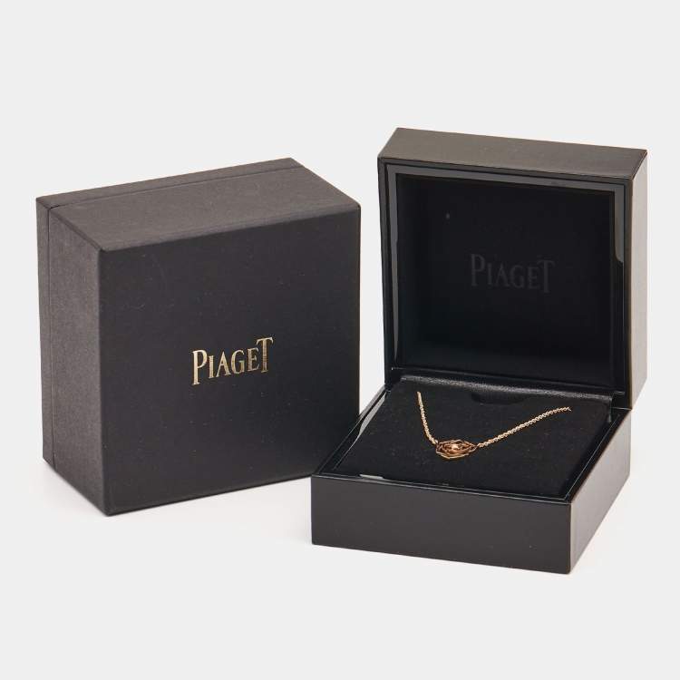 Pre Owned Piaget Rose Diamond 18k Rose Gold Pendant Necklace