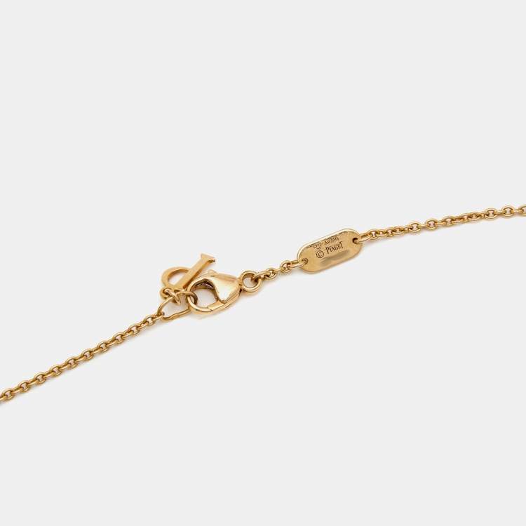 Pre Owned Piaget Possession Malachite Diamond 18k Rose Gold Necklace