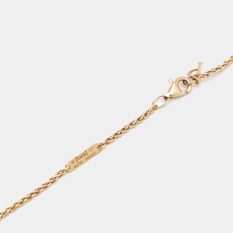 Pre Owned Piaget Possession Malachite Diamond 18k Rose Gold Necklace