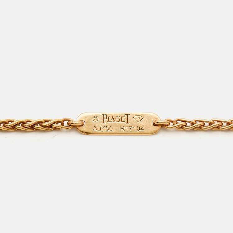 Pre Owned Piaget Possession Onyx Diamond 18k Rose Gold Long Necklace