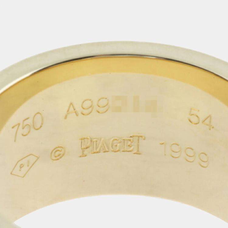 Pre Owned Piaget 18K Yellow Gold and Diamond Possession Band Ring EU 54