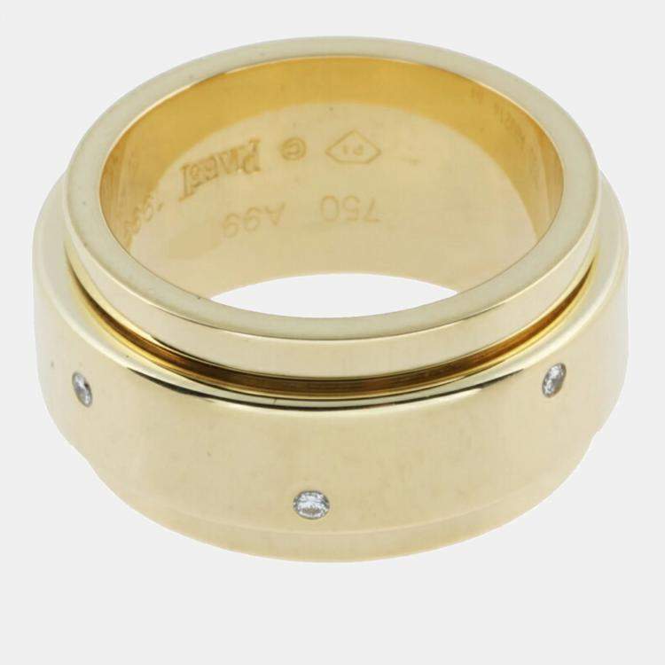 Pre Owned Piaget 18K Yellow Gold and Diamond Possession Band Ring EU 54
