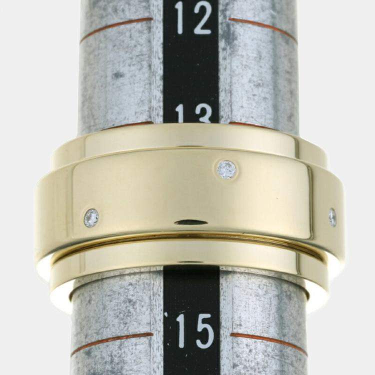 Pre Owned Piaget 18K Yellow Gold and Diamond Possession Band Ring EU 54