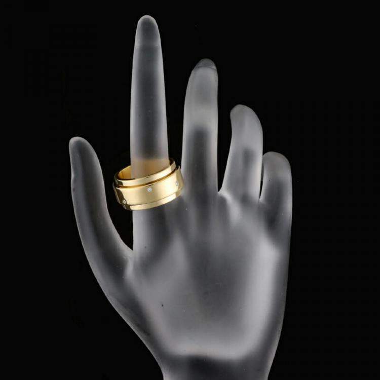 Pre Owned Piaget 18K Yellow Gold and Diamond Possession Band Ring EU 54