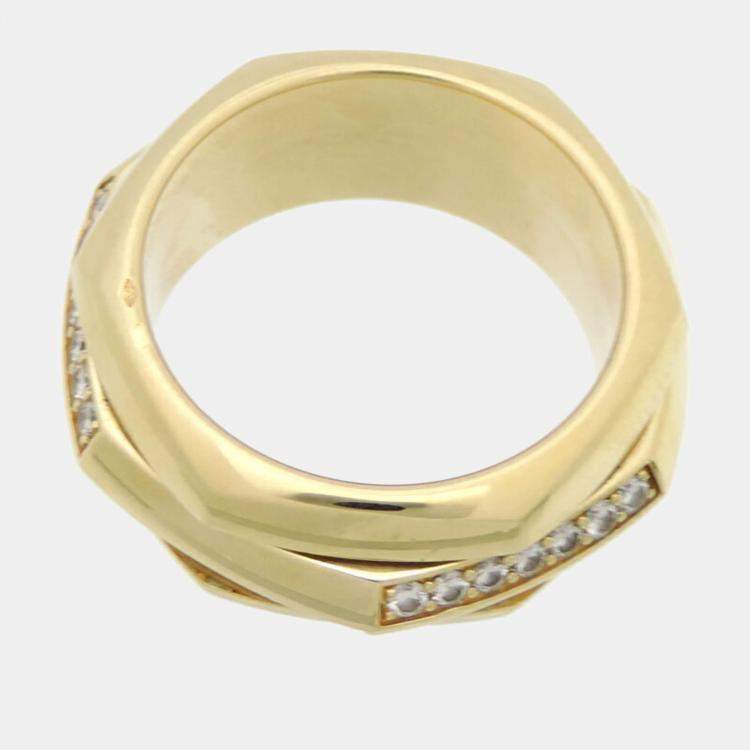 Pre Owned Piaget 18K Yellow Gold and Diamond Possession Band Ring  EU 58 