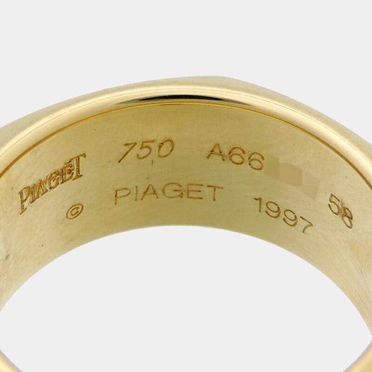 Pre Owned Piaget 18K Yellow Gold and Diamond Possession Band Ring  EU 58 