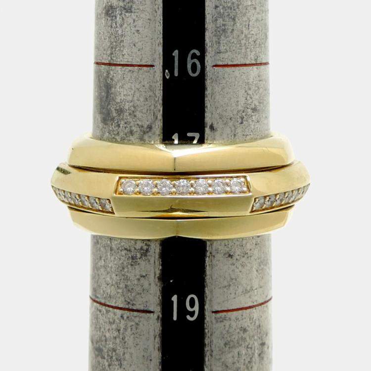 Pre Owned Piaget 18K Yellow Gold and Diamond Possession Band Ring  EU 58 