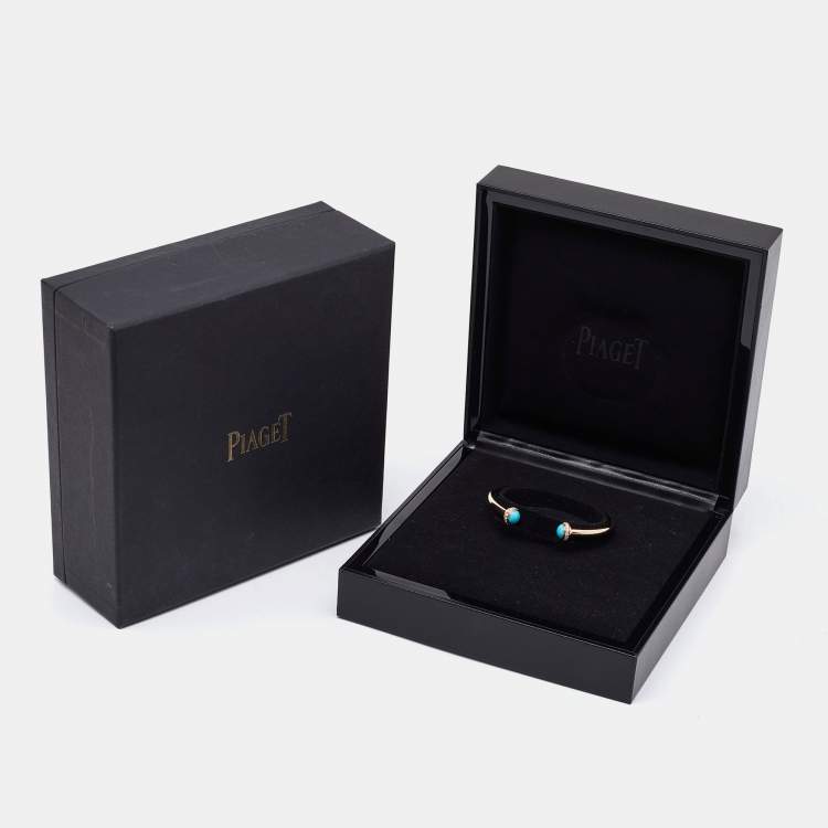 Pre Owned Piaget Possession Turquoise Diamond 18k Rose Gold Bracelet 15