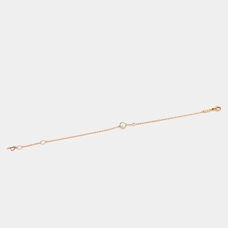 Pre Owned Piaget Possession Mother of Pearl Bead Diamond 18k Rose Gold Bracelet
