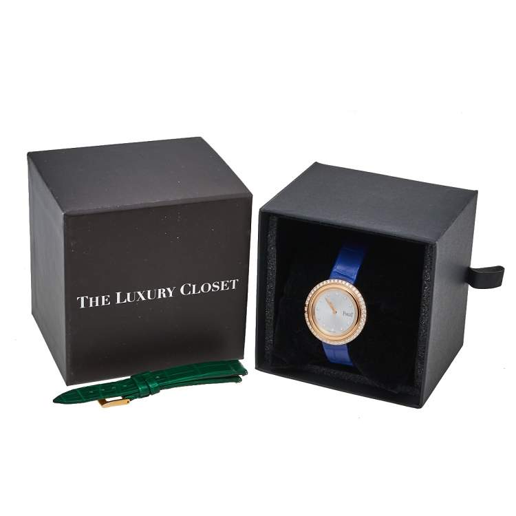 مملوكة مسبقًا Piaget Silver 18K Rose Gold Diamond Possession P11545 Women's Wristwatch 34 mm