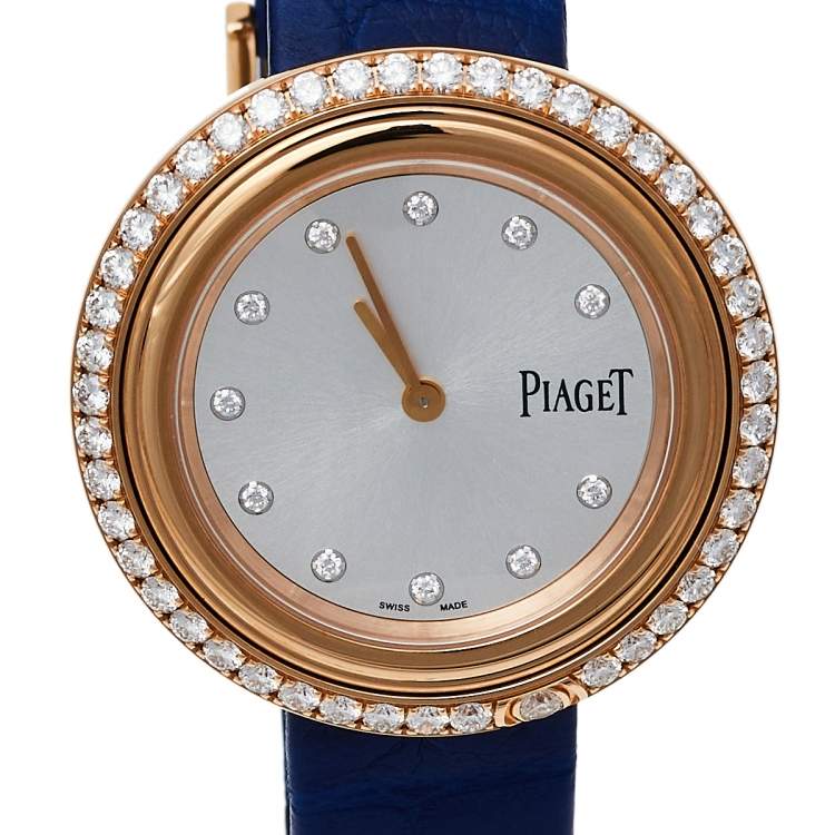 مملوكة مسبقًا Piaget Silver 18K Rose Gold Diamond Possession P11545 Women's Wristwatch 34 mm