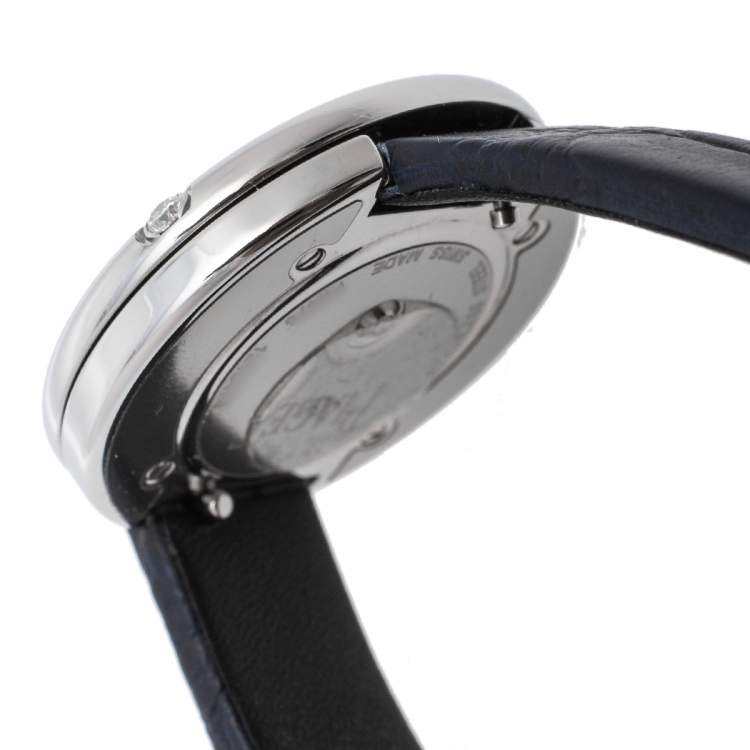 Pre Owned Piaget Silver Stainless Steel Alligator Possesion GOA43080 Women's Wristwatch 29 mm