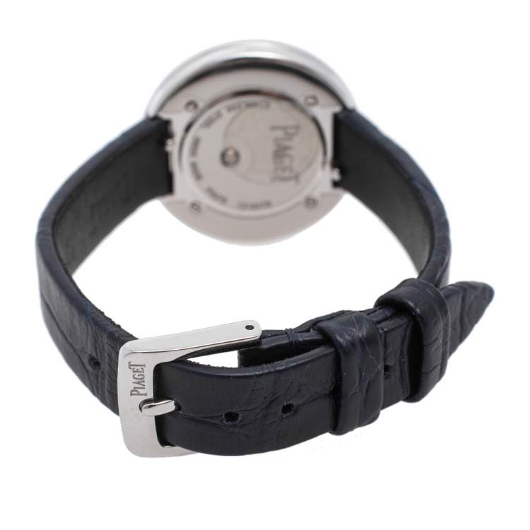 Pre Owned Piaget Silver Stainless Steel Alligator Possesion GOA43080 Women's Wristwatch 29 mm