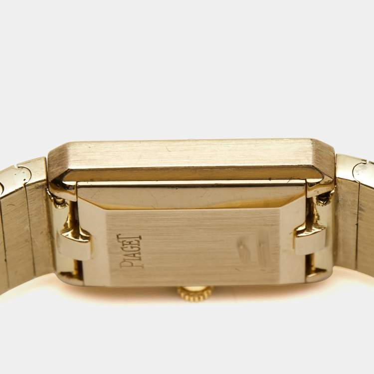 Pre Owned Piaget Diamond Pave Ruby 18K Yellow Gold Protocol 4154 Women's Wristwatch 20 mm