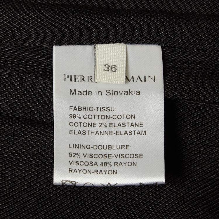 Pre Owned Pierre Balmain Brown Corduroy Double Breasted Jacket S
