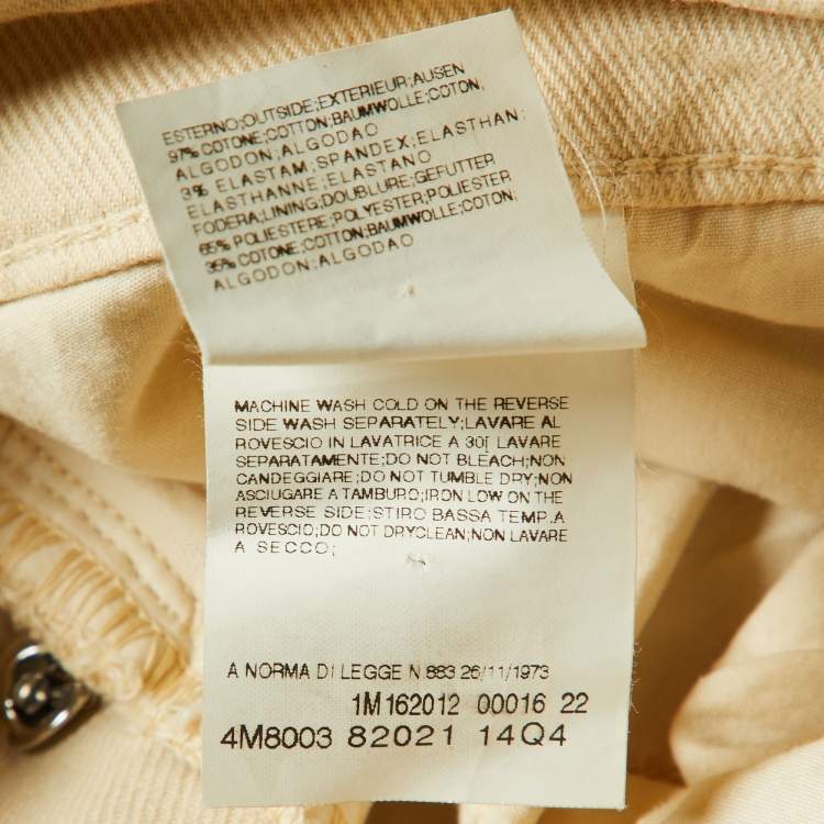 Pre Owned Pierre Balmain Beige Denim Ribbed Slim Fit jeans M/Waist 30"