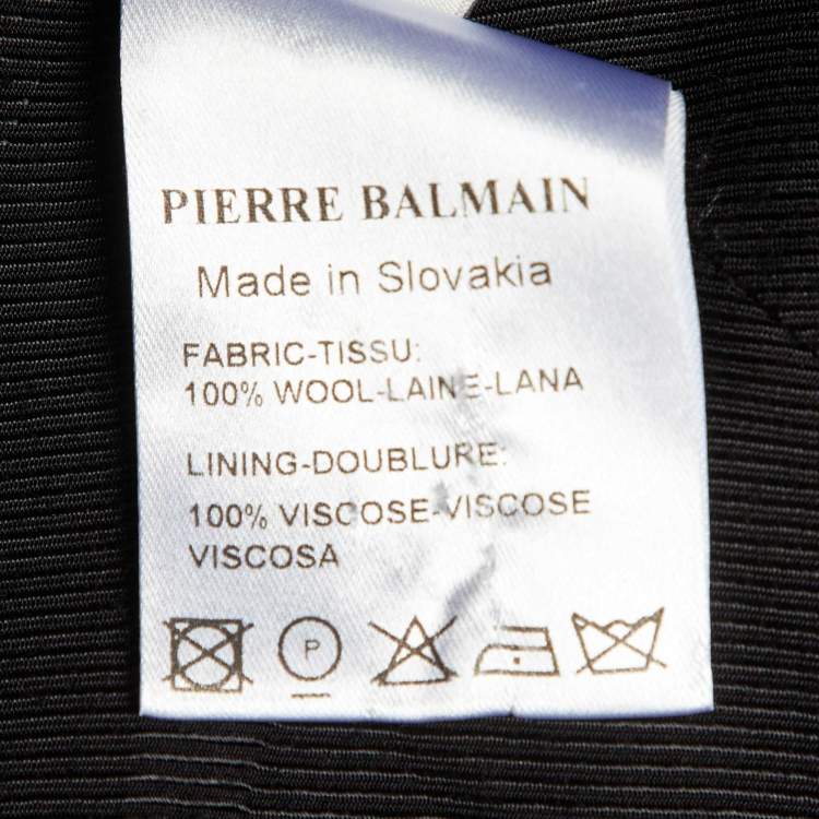 Pre Owned Pierre Balmain Green Wool Double Breasted Blazer S