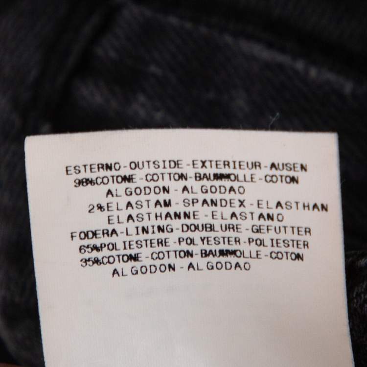 Pre Owned Pierre Balmain Dark Grey Washed Denim Mini Skirt M