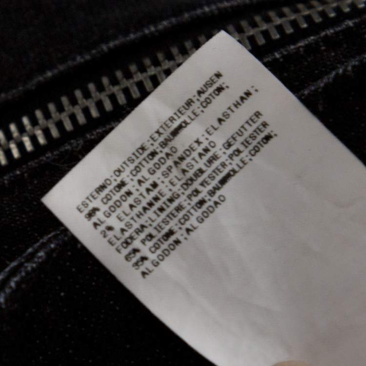 مملوكة مسبقًا Pierre Balmain Black Denim Skinny Biker Jeans L