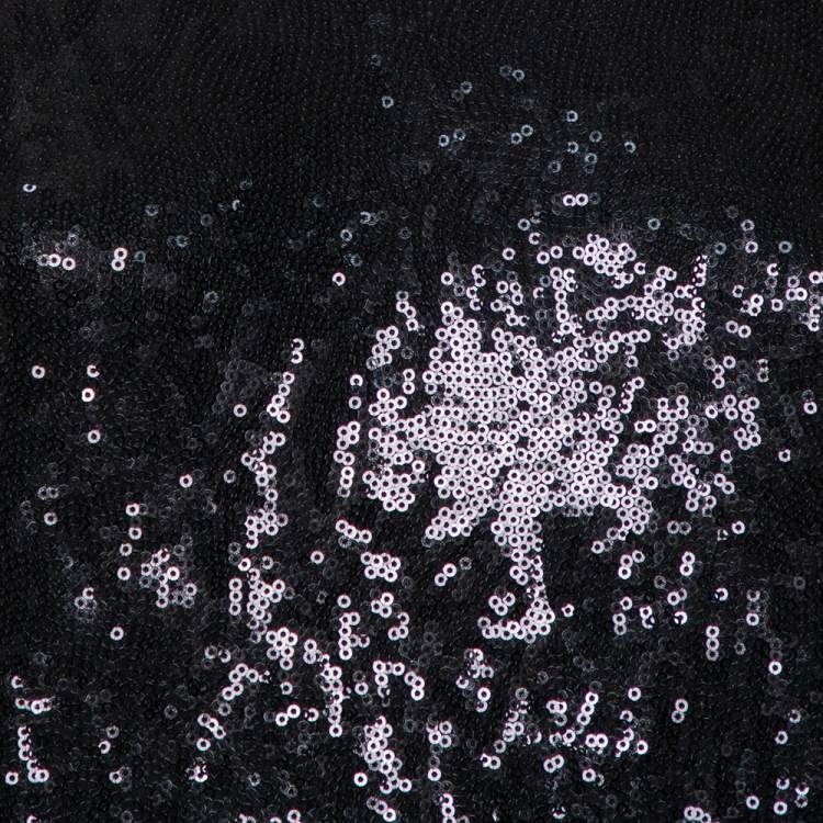 Pre Owned Pierre Balmain Black Sequin Embellished Oversized Knit Top M