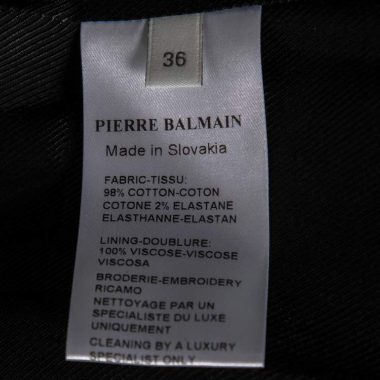 Pre Owned Pierre Balmain Red Velvet Embellished Double Breasted Cape Jacket S