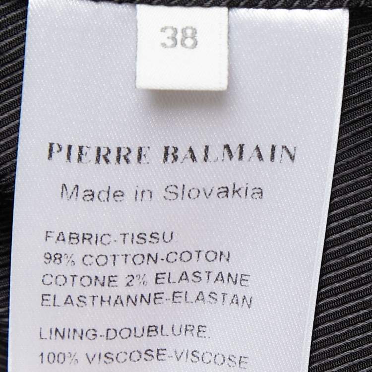 Pre Owned Pierre Balmain Olive Green Cotton Double Breasted Blazer M