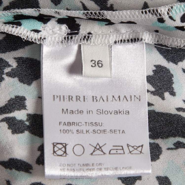 Pre Owned  Pierre Balmain White Multicolor Printed Silk Romper Jumpsuit S