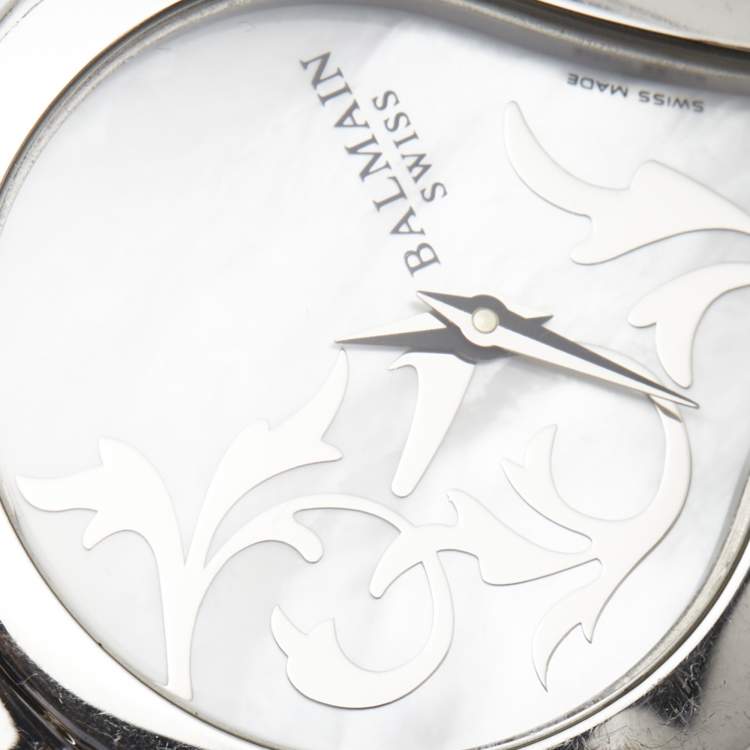 مملوكة مسبقًا Pierre Balmain 3431 White Mother Of Pearl Dial Stainless Steel Women's Wristwatch 31 mm